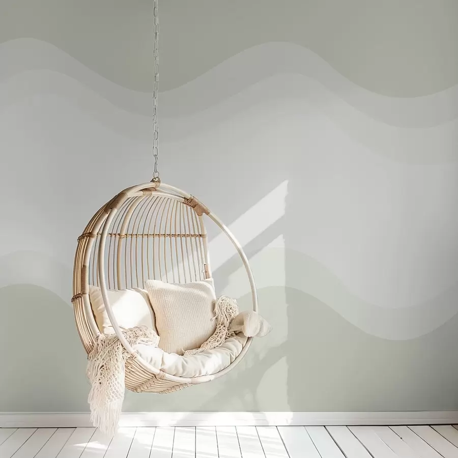 Шпалери Абстрактні хвилі в світло-зеленій палітрі w05132v1