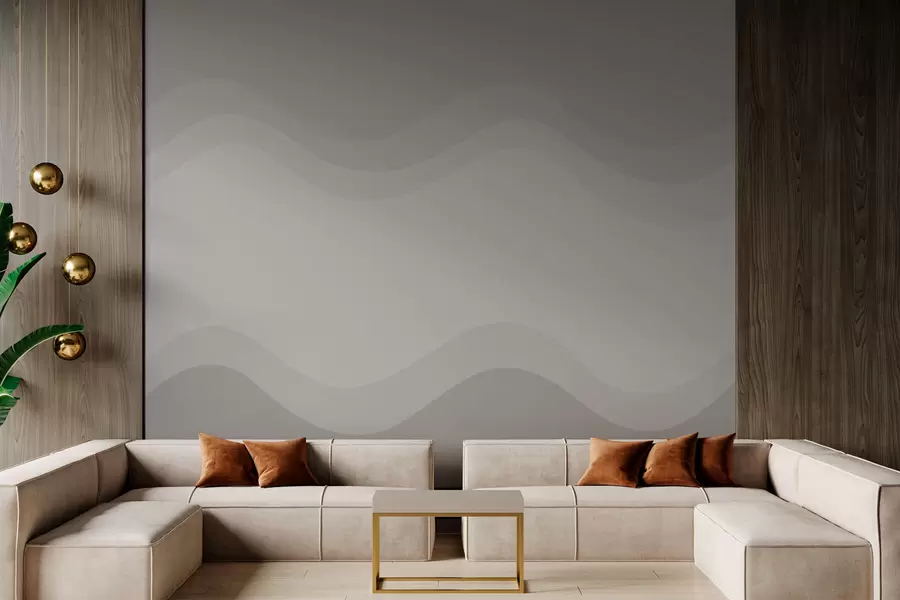 Шпалери Абстрактні хвилі в нейтральній бежевій палітрі w05132v3