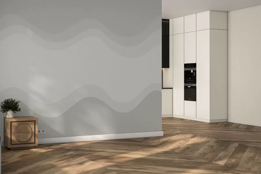 Шпалери Абстрактні хвилі в нейтральній бежевій палітрі w05132v3