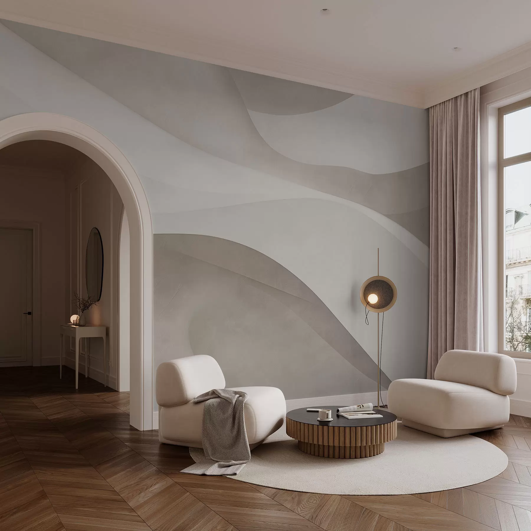 Шпалери Абстрактна стіна, хвилі w09694