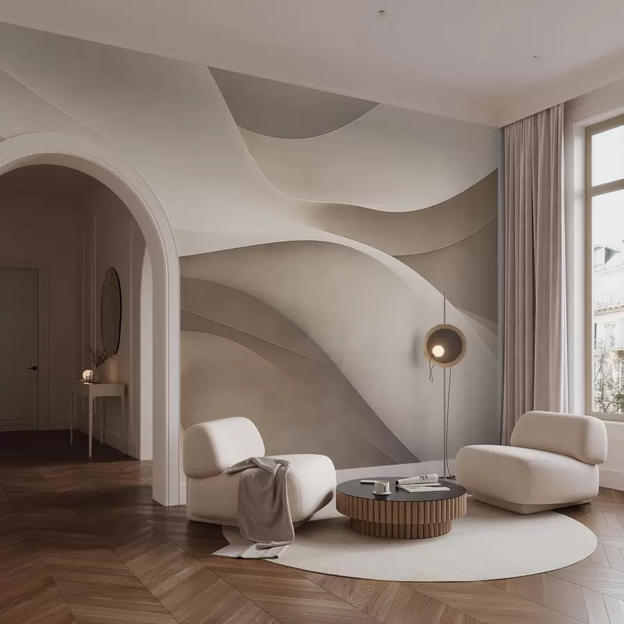 Шпалери Абстрактна стіна, хвилі w09694