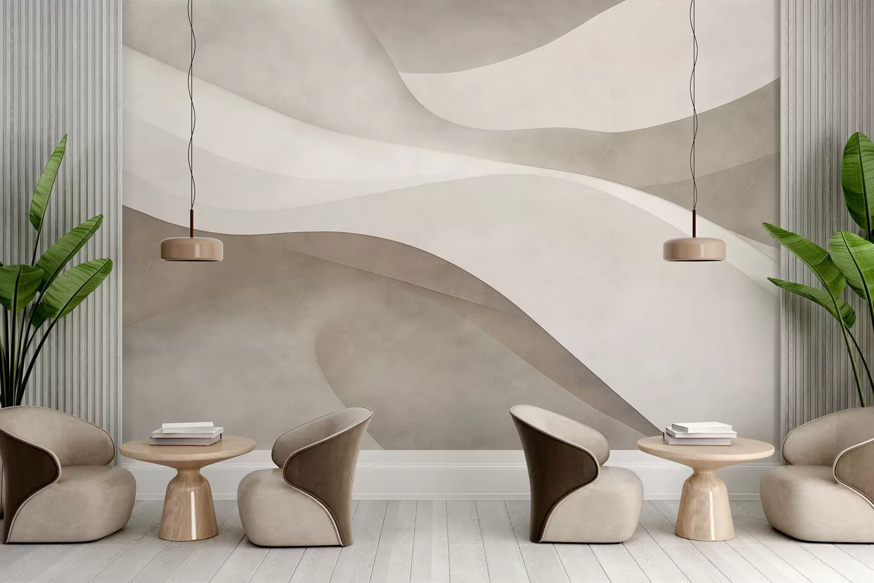 Шпалери Абстрактна стіна, хвилі w09694