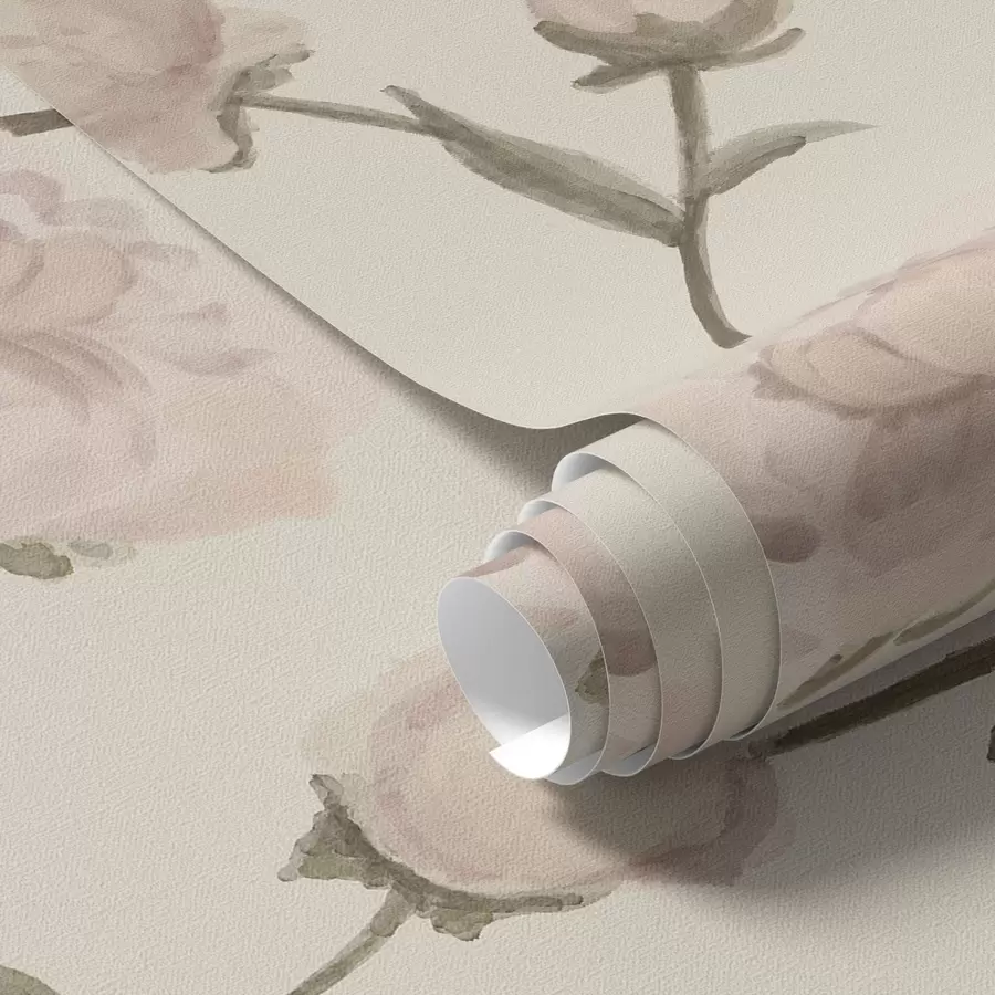 Шпалери Ніжно-рожеві півонії на світлому тлі a01114