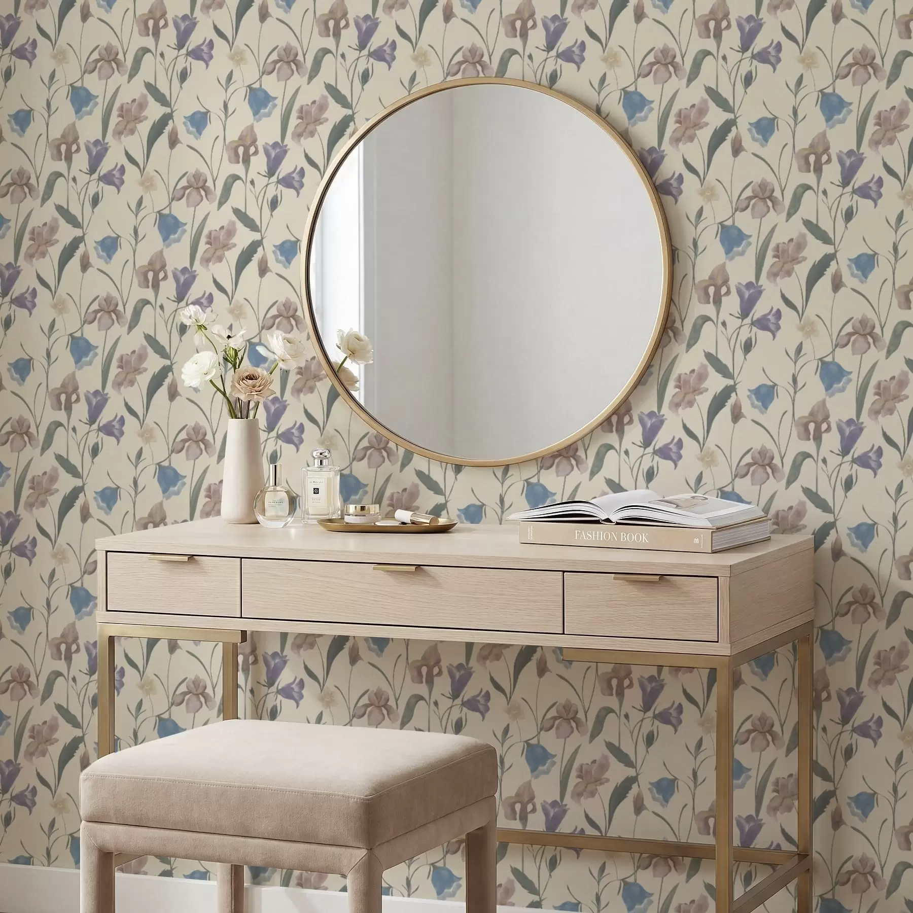 Шпалери Пастельний квітковий візерунок на світлому тлі a01118