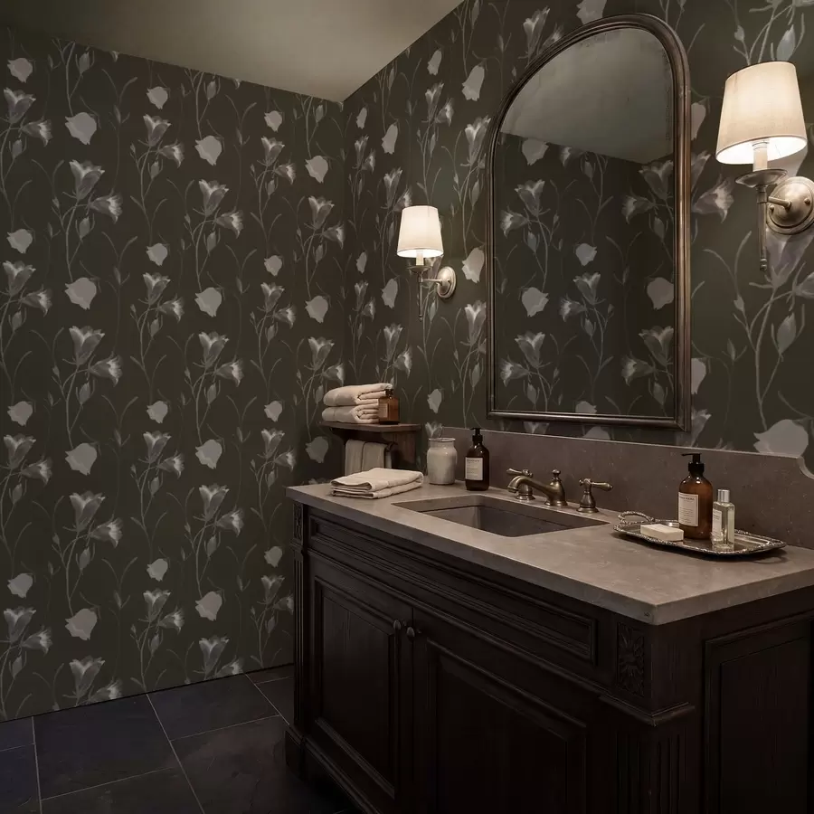 Шпалери Сірі дзвіночки на темному тлі a01119v1