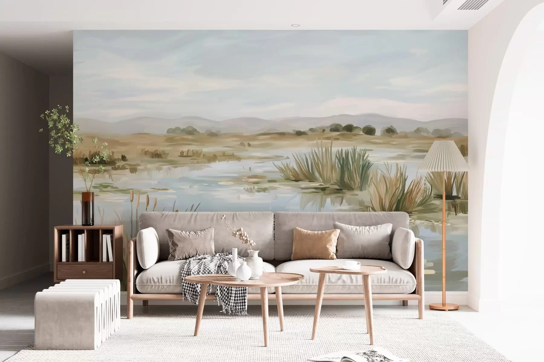 Шпалери Тихе спокійне озеро мальовничий пейзаж w05214