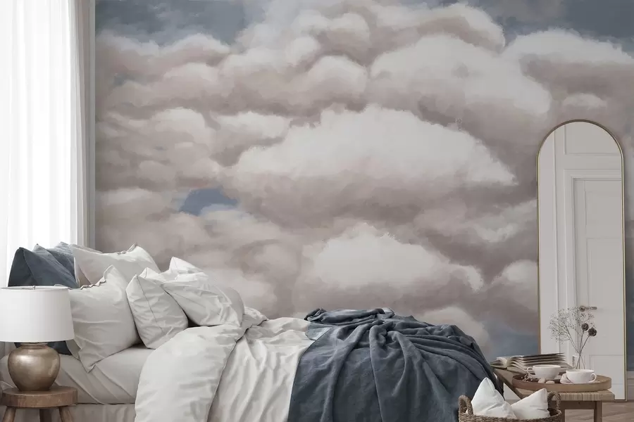 Шпалери М'які хмари на блакитному небі w05143