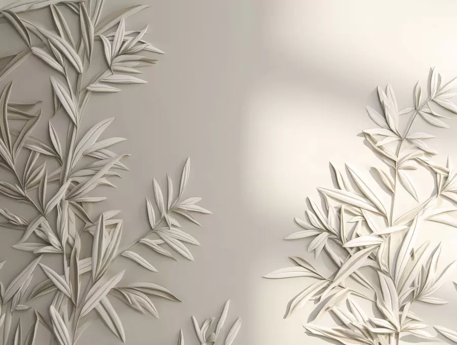 Шпалери Імітація барельєфних листів w05244