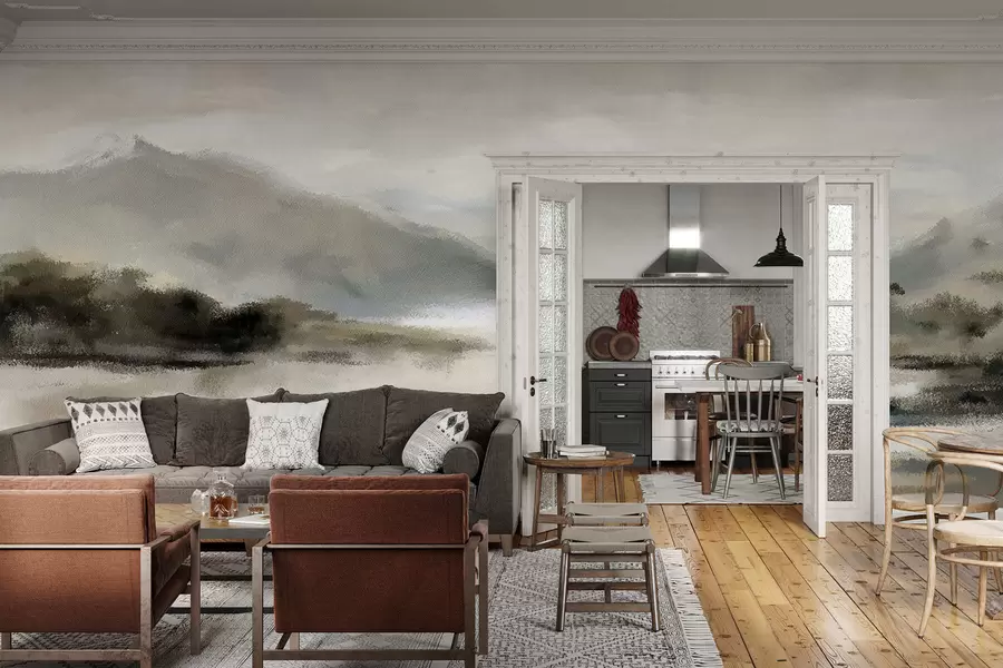 Шпалери Пофарбовані гори w05248