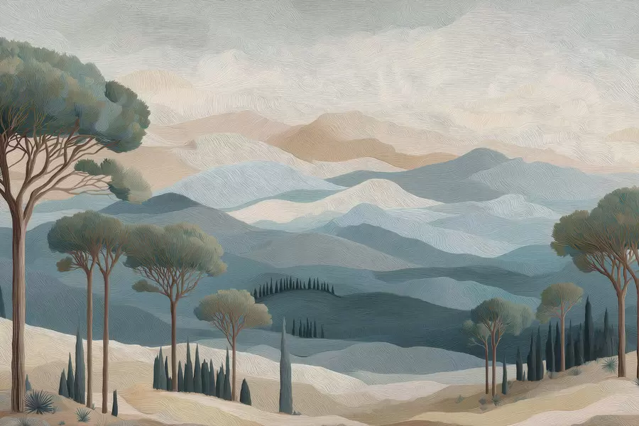 Шпалери Пейзаж у стилі олійного живопису w05258