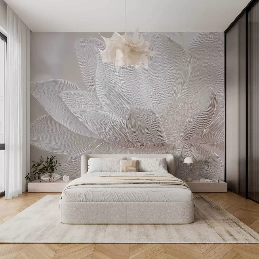 Шпалери Абстрактні хвилі в світло-бежевих тонах w05266