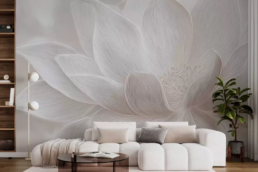 Шпалери Абстрактні хвилі в світло-бежевих тонах w05266