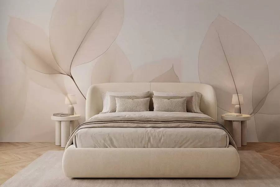 Шпалери Біла квітка з тонкою лінією w05268