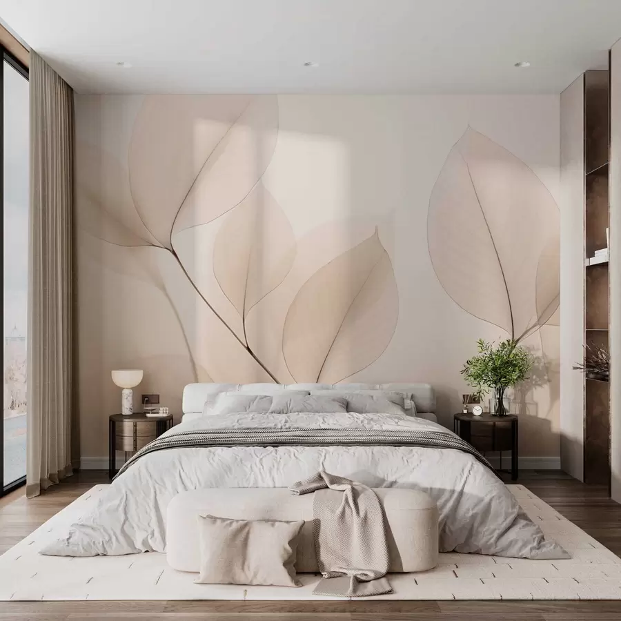 Шпалери Біла квітка з тонкою лінією w05268