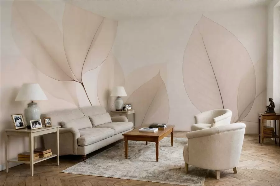 Шпалери Біла квітка з тонкою лінією w05268