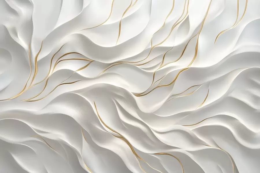 Шпалери Сірі рельєфні хвилі з жовтими акцентами w09724