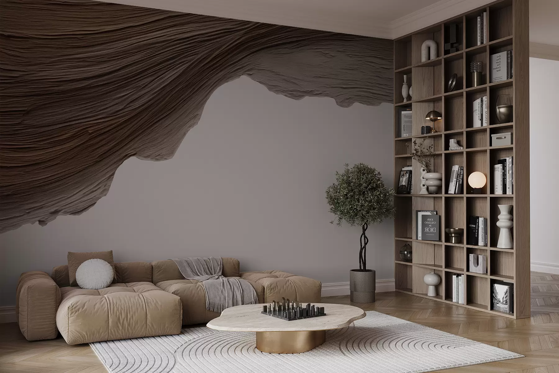 Шпалери Дерев'яний рельєф w05273