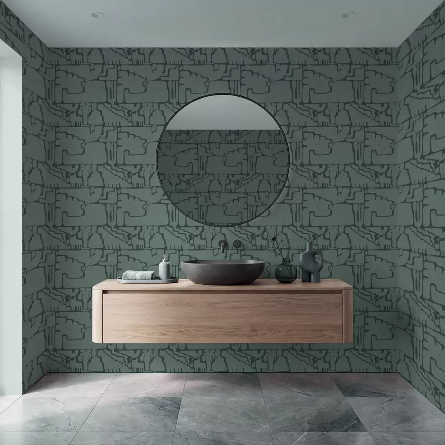 Шпалери Абстрактний візерунок у відтінках бірюзового a01122v3