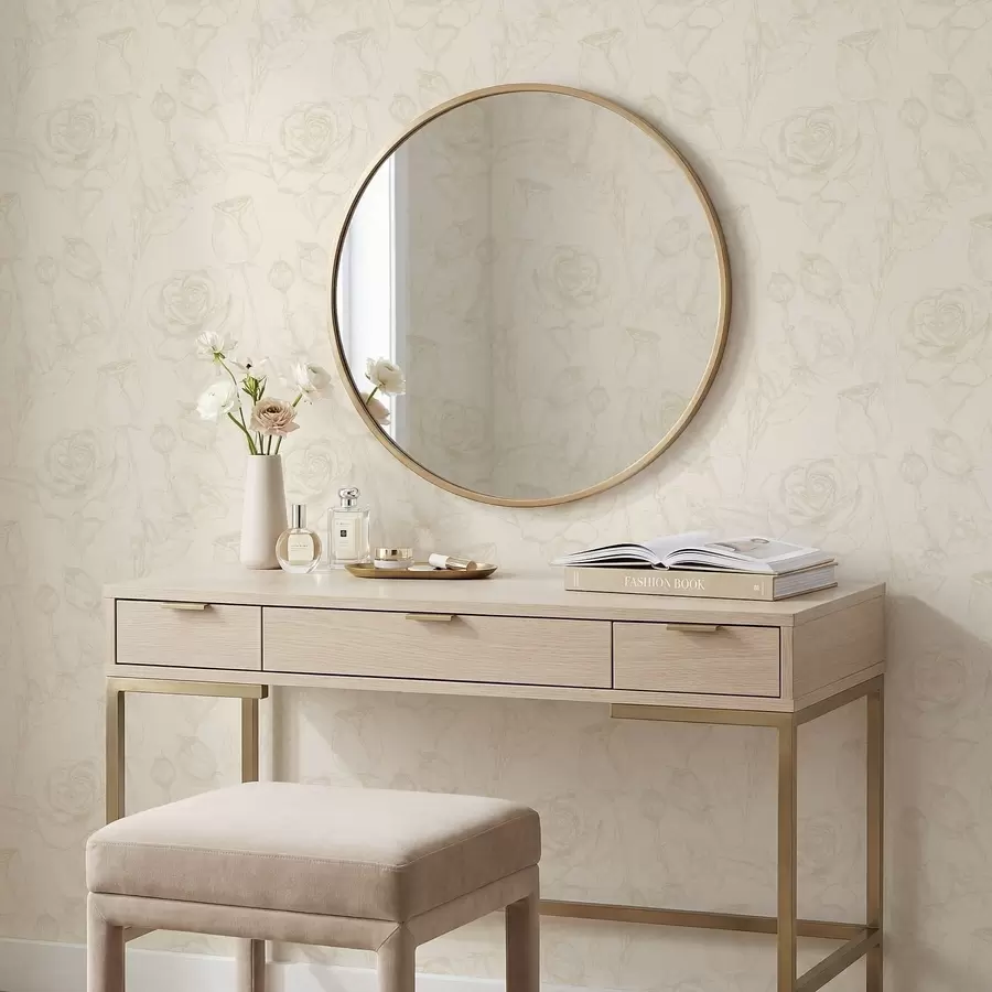 Шпалери Світло-рожевий візерунок на бежевому тлі a01124