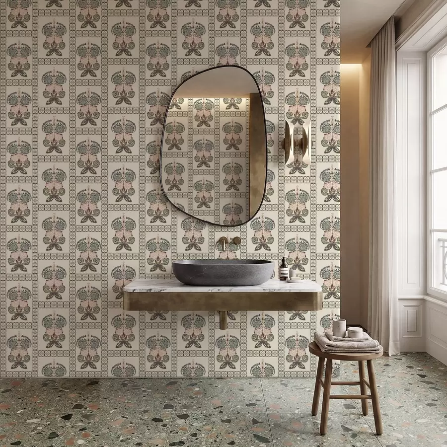 Шпалери Декоративний візерунок з метеликами та квітами a01125