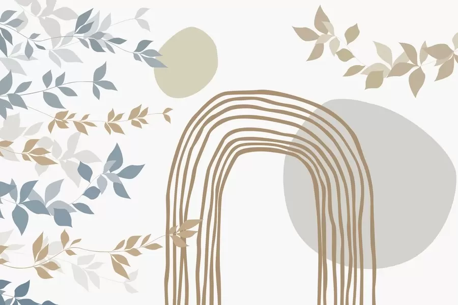 Шпалери Абстракція та листя w05373