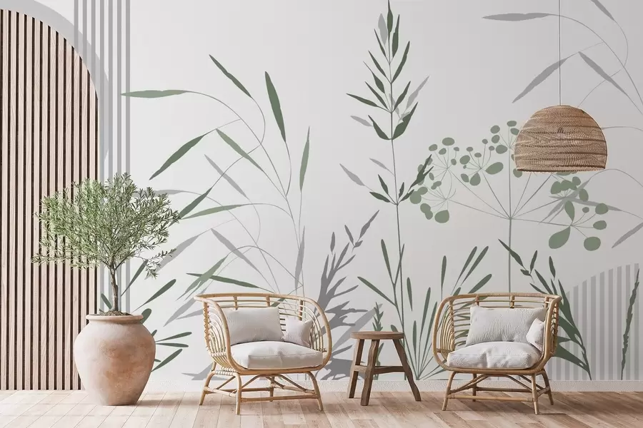 Шпалери Абстрактні силуети рослинності w05375