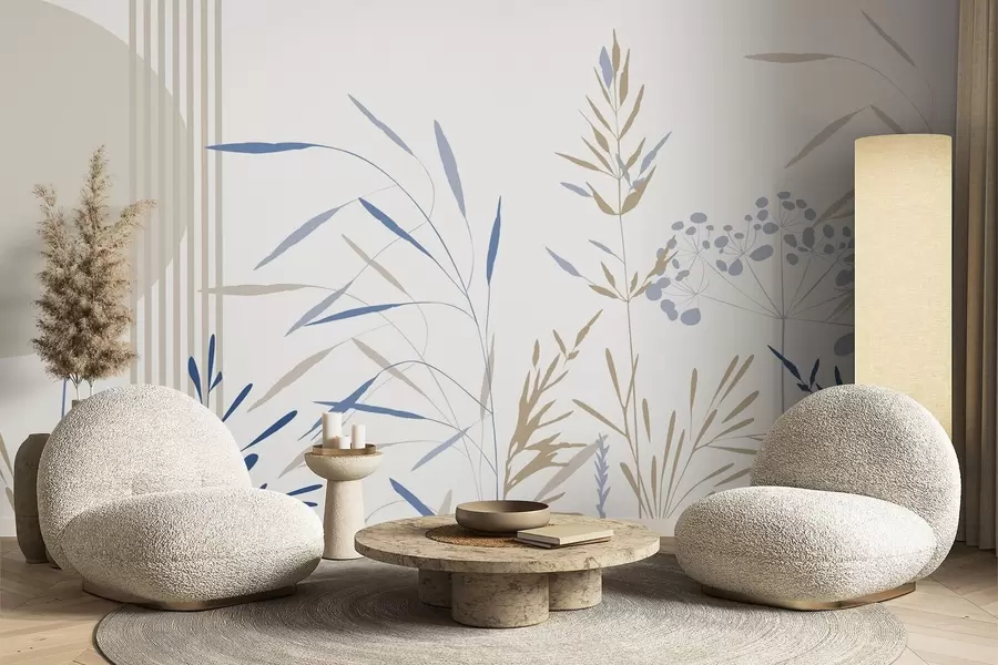 Шпалери Абстрактні силуети рослинності w05375v2