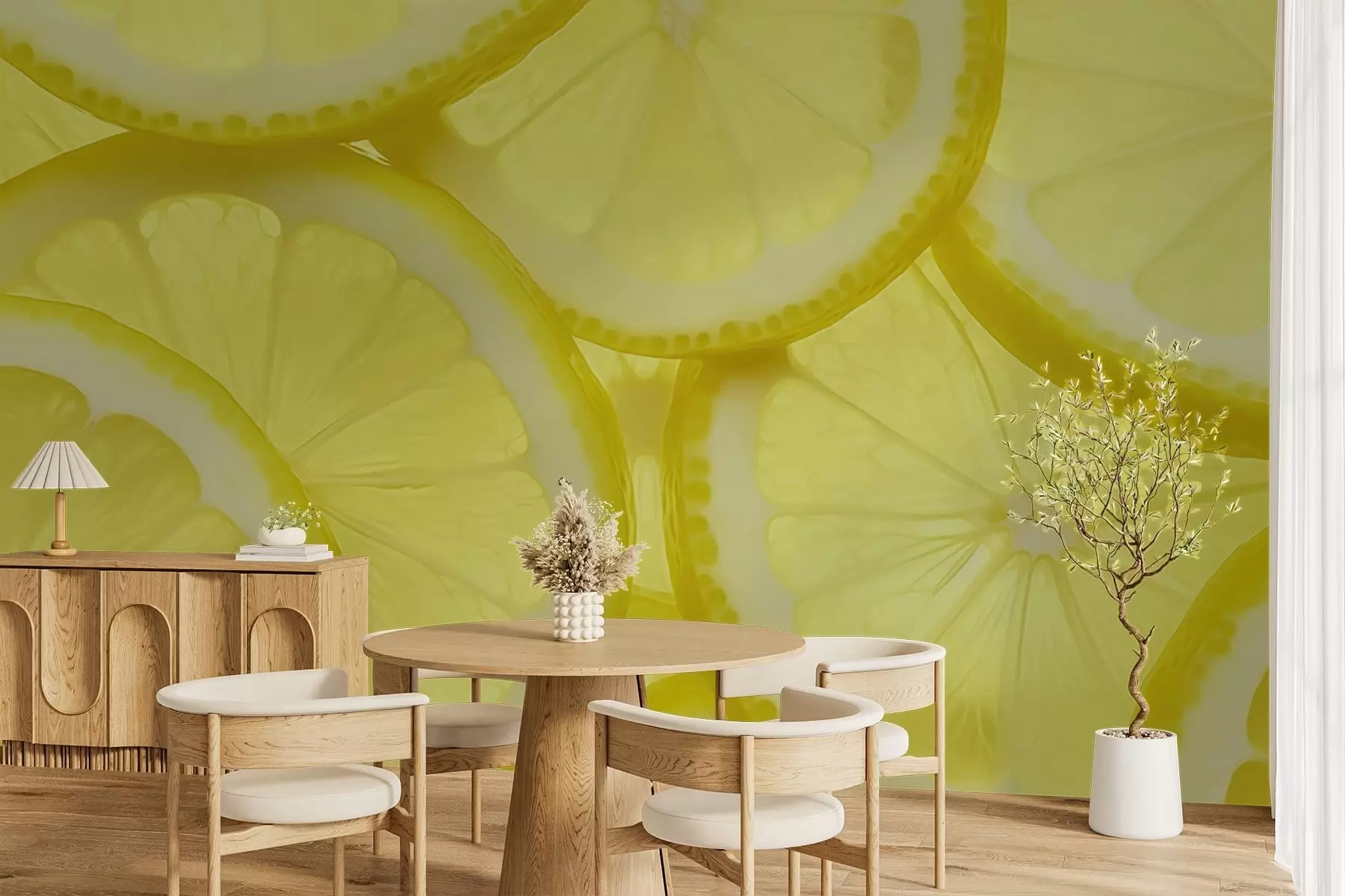 Шпалери Текстура лимонної скибочки w05351