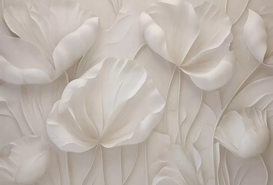 Шпалери Скульптурні світлові квіти з м'якими пелюстками w05355