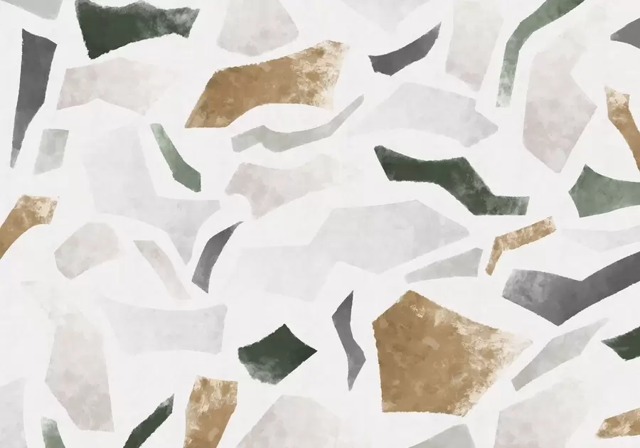 Шпалери Абстрактні фрагменти з текстурою у зелених та бежевих тонах w05146