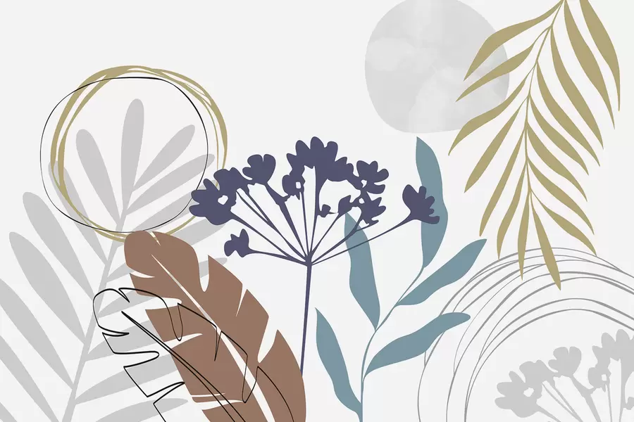 Шпалери Абстракція з рослинами w05400