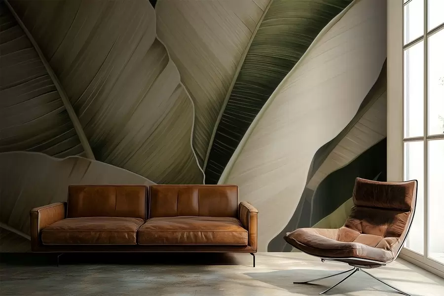 Шпалери Бананові листя, довге листя w05403