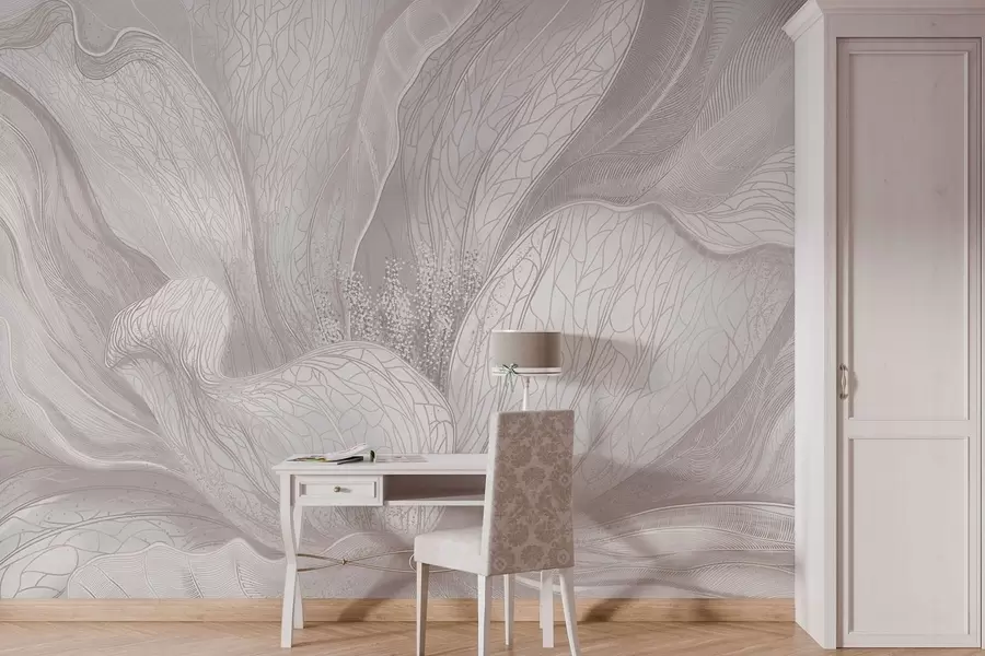 Шпалери Легка абстрактна квітка з плавними лініями w05119v3