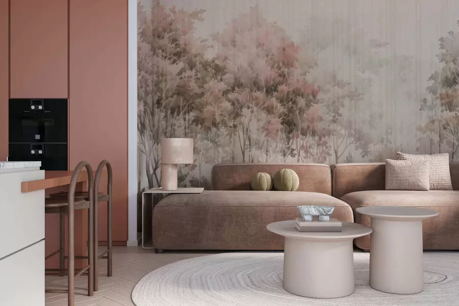 Шпалери Листяний ліс і лінії w05442v2