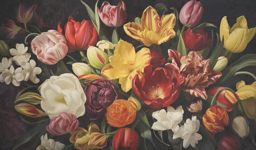 Шпалери Букет у стилі вінтажний гранж w05451