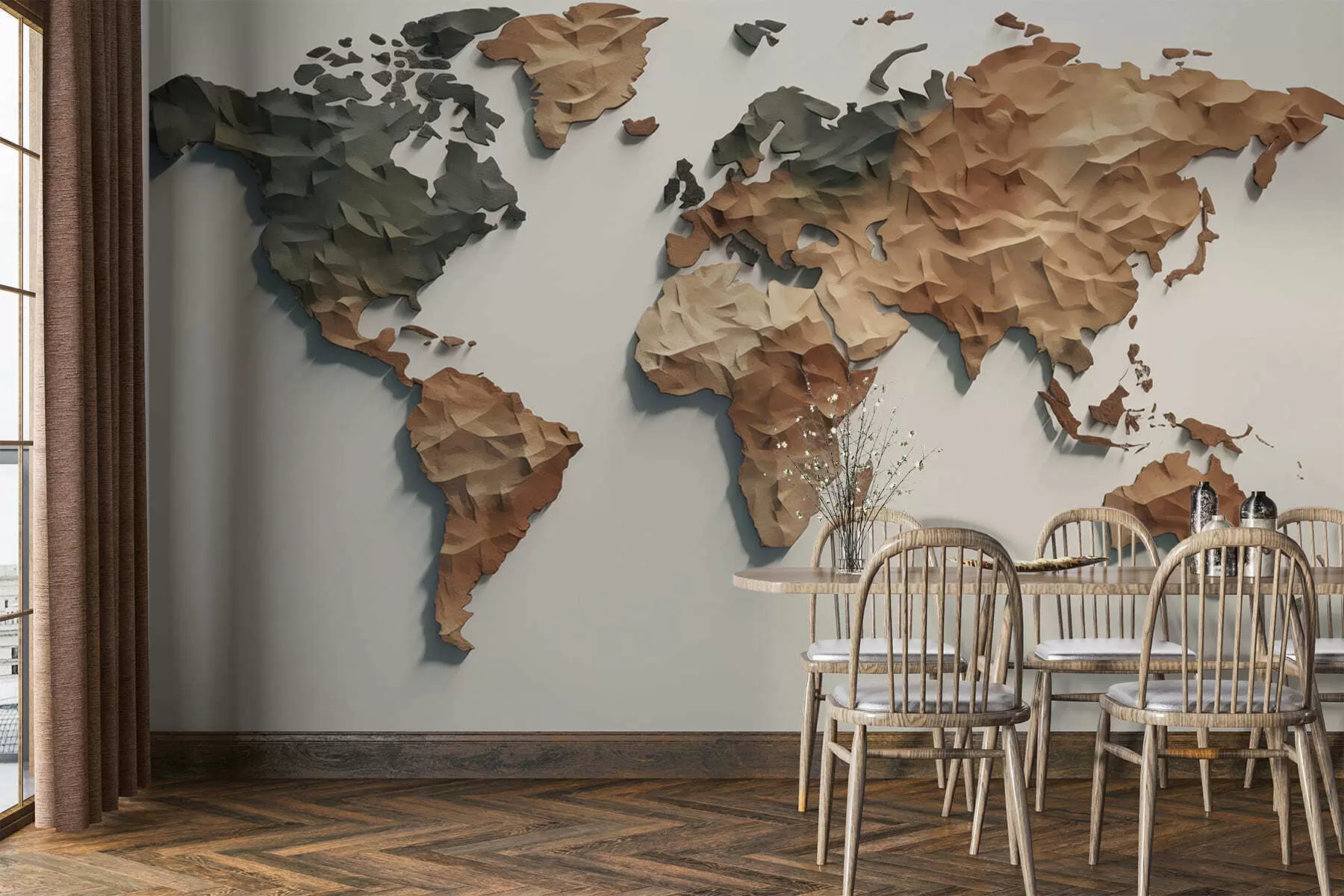 Шпалери Схематична карта світу c00011