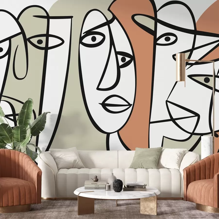 Шпалери Абстрактні обличчя w05504