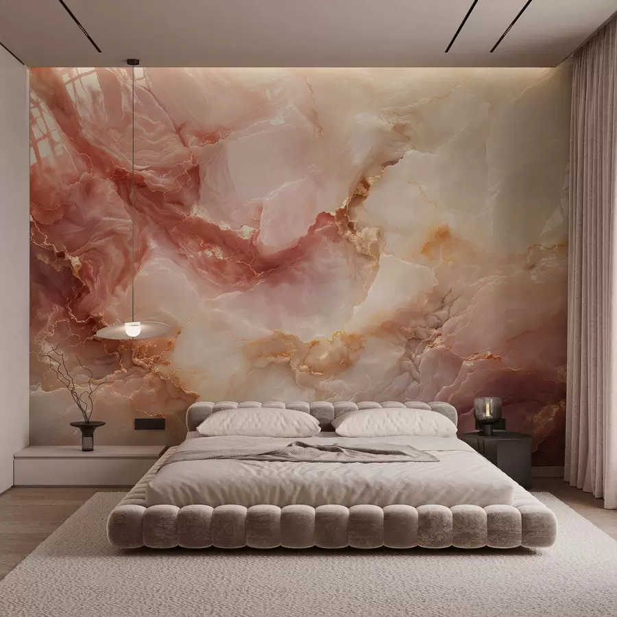 Шпалери Імітація рожевого мармуру w05519