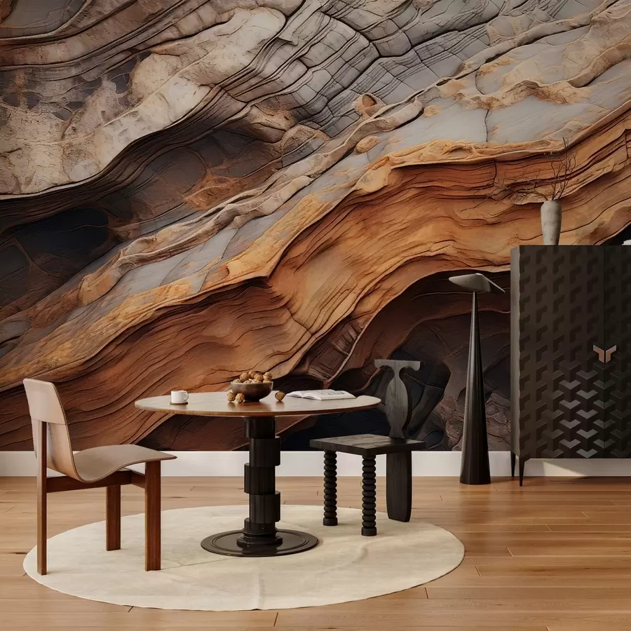 Шпалери Темна насичена текстура деревини w05520