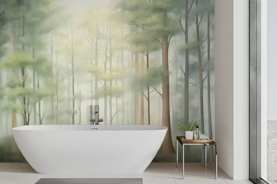Шпалери Абстрактний листяний ліс w05673