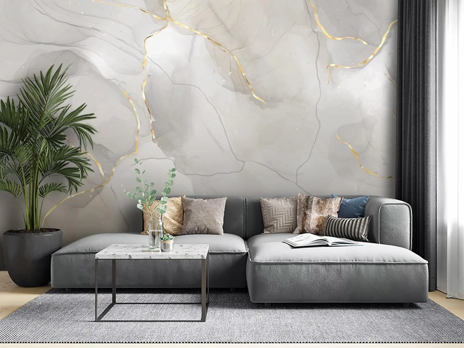 Шпалери Мармурове акварельне тло з лініями u80088