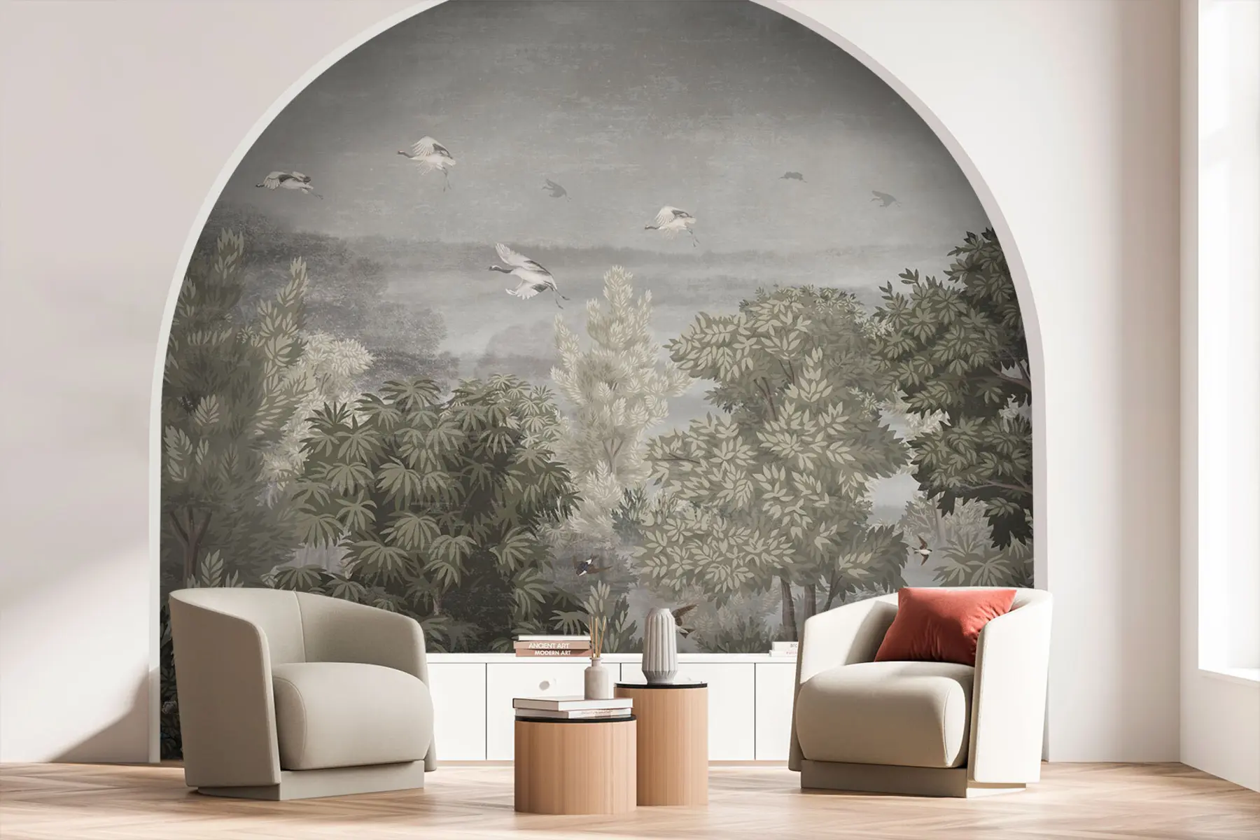 Шпалери Летять над лісом журавлі u73553