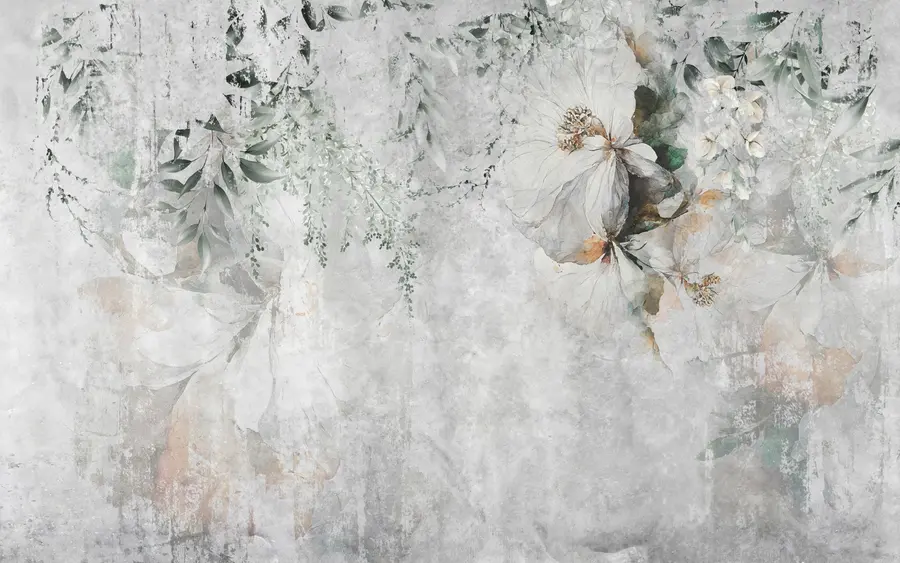 Шпалери Квітка на бетонному гранжному тлі u73969