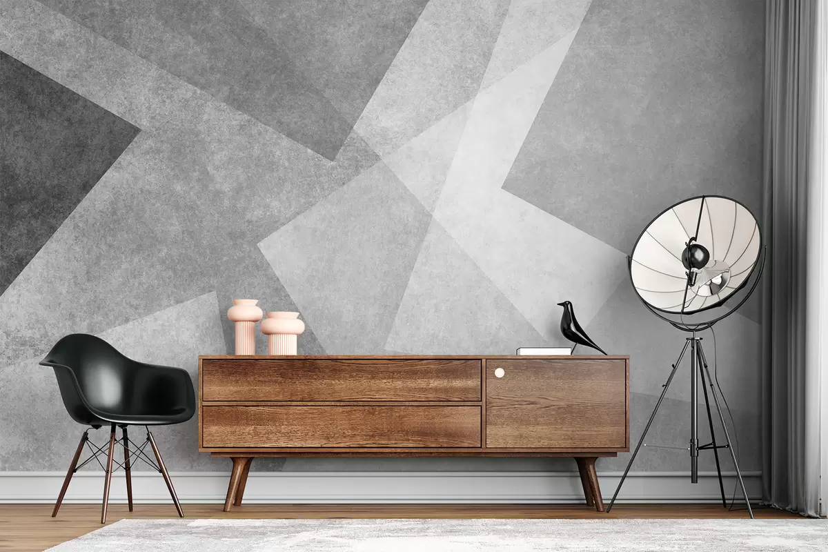 Шпалери Геометрична абстракція сірого кольору u74057