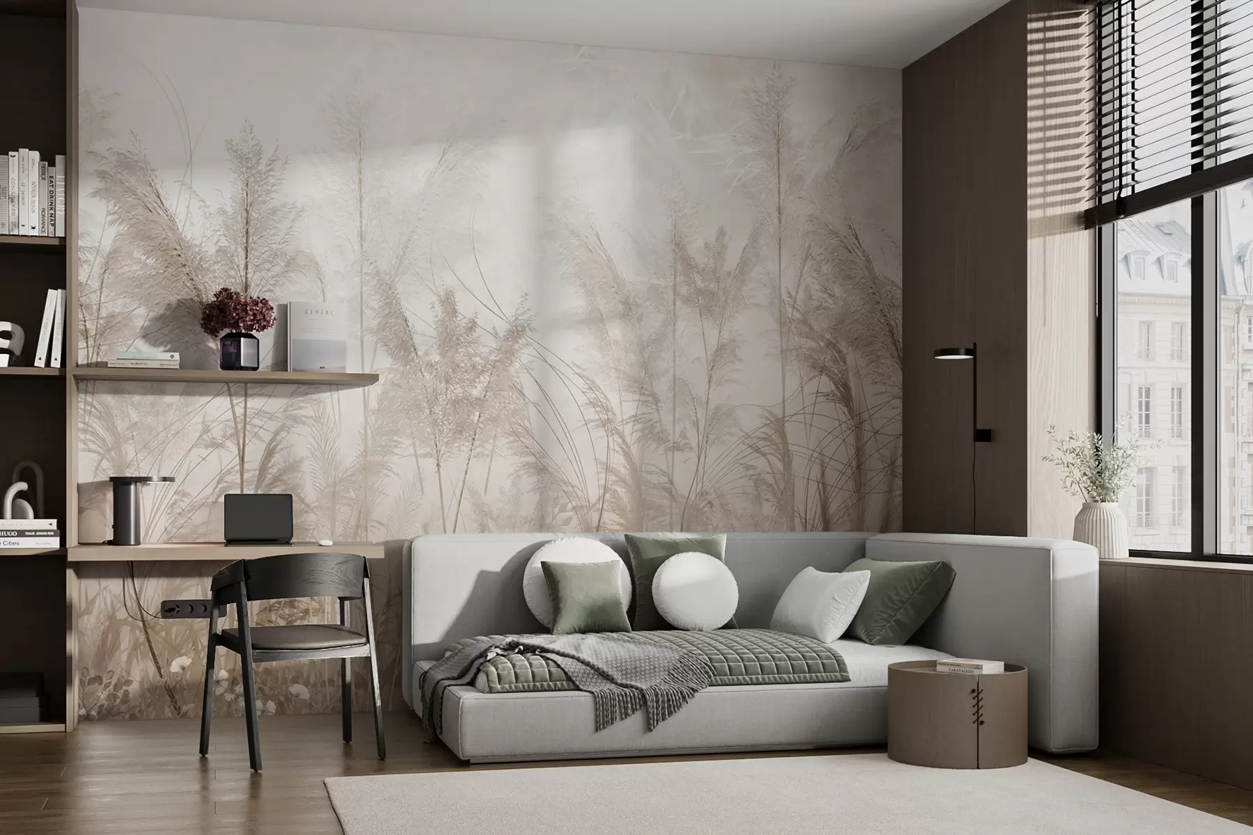 Шпалери Високі рослини в пастельних тонах u93903