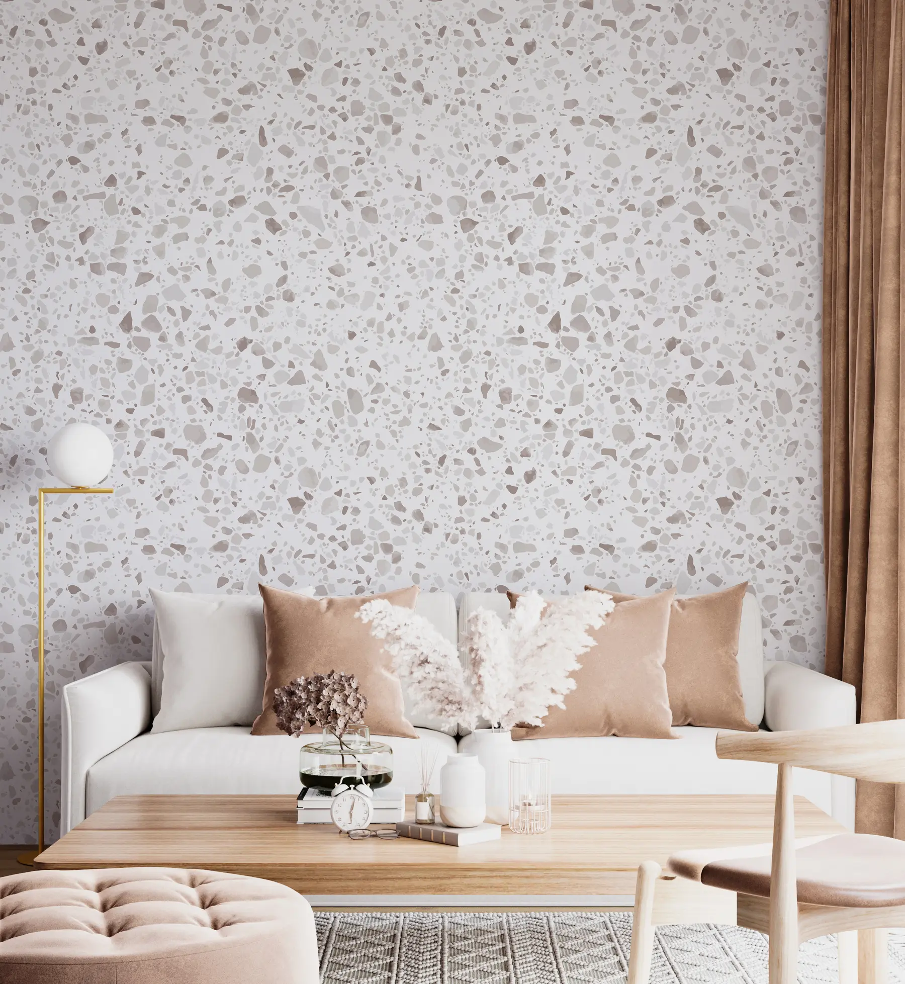 Шпалери Плитка терраццо, мозаїка з натуральним камінням, гранітом, мармуром, кварцом, бетоном u94304