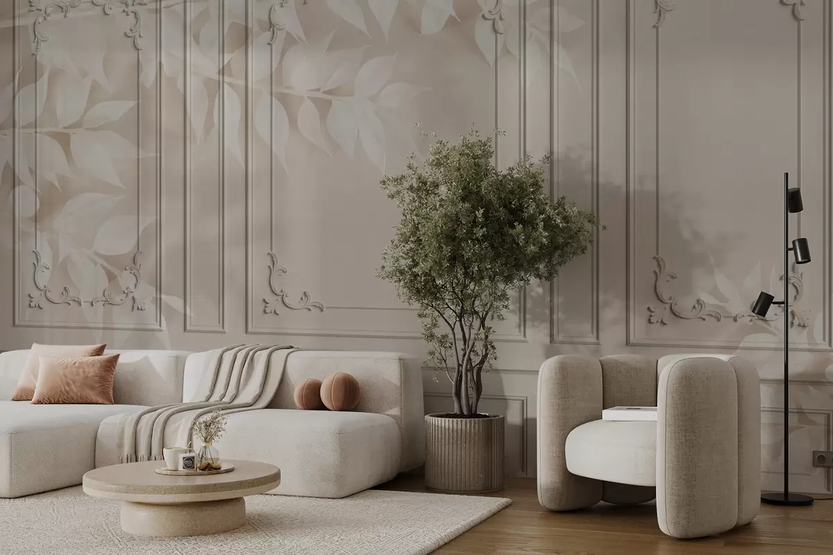 Шпалери Класичні англійські панелі Буазері з листям u96165