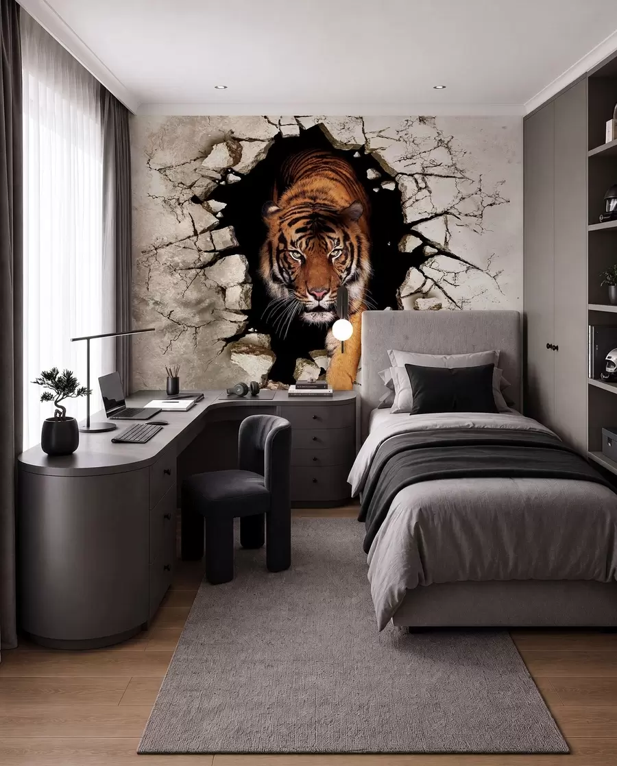 Шпалери 3D тигр  u97031