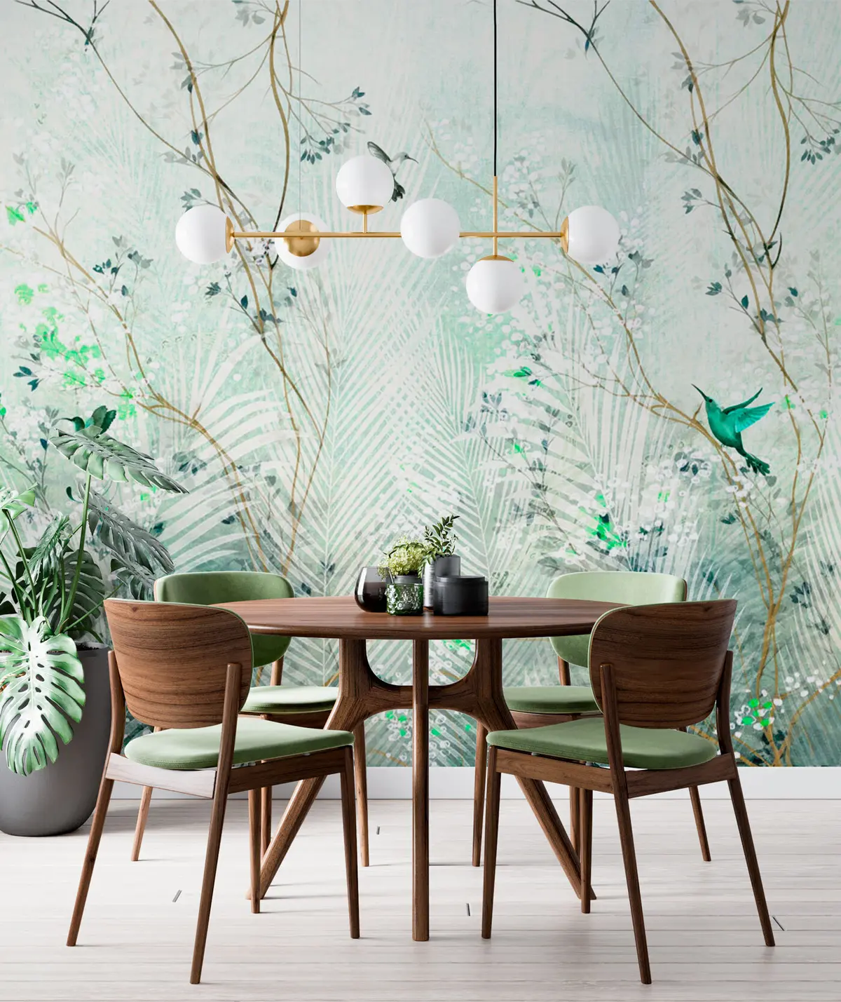 Шпалери Птахи калібрі у садку u97048