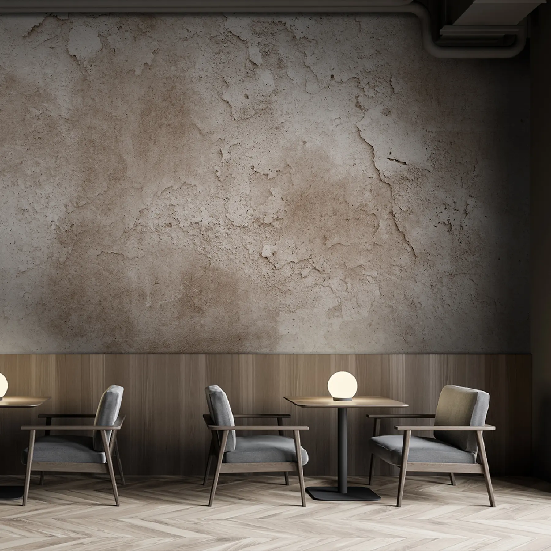 Шпалери Коричнева бетонна стіна з потертостями u97237